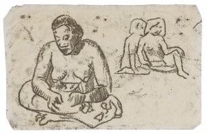 Sittande Kvinna (relaterat till målningen Sister of Charity) av Paul Gauguin