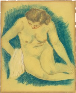 Sittande naken sett från ovan av Paul Gauguin