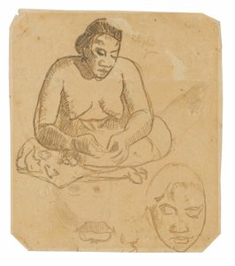 Sittande tahitisk kvinna (recto); Stående tahitisk kvinna (omvänd) av Paul Gauguin