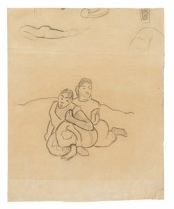 Sittande tahitiska kvinnor (relaterad till målningen Nafea faa ipoipo [När ska du gifta dig?]) och andra skisser av Paul Gauguin