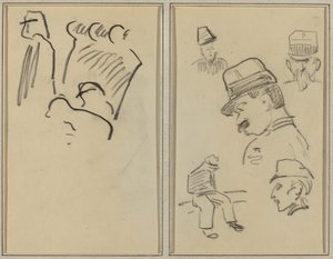 Soldater; Fyra soldater och en sittande figur [verso] av Paul Gauguin