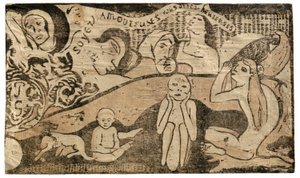 Love, and You Will Be Happy, från Suite of Late Wood-block Prints av Paul Gauguin