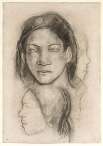 Tahitiska ansikten (framifrån och i profil) av Paul Gauguin