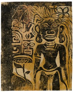 Tahitisk idol, Gudinnan Hina, 1894-95 av Paul Gauguin
