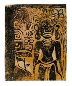 Tahitisk idol - gudinnan Hina av Paul Gauguin