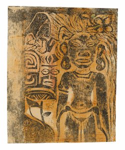Tahitisk idol - gudinnan Hina av Paul Gauguin