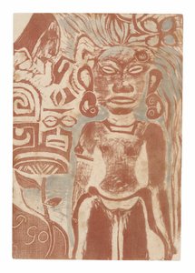 Tahitisk idol - gudinnan Hina av Paul Gauguin