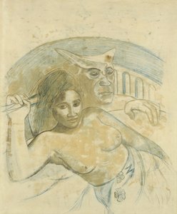 Tahitisk kvinna med ond ande av Paul Gauguin