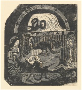 Te Atua The Gods Small Plate, 1895 eller senare. av Paul Gauguin