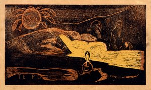 Du po. Den stora natten ur serien Noa Noa, 1893-1894 av Paul Gauguin