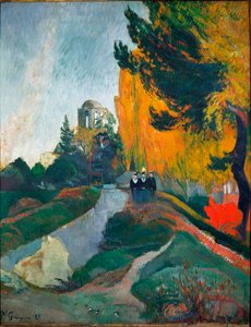 Alyscamps, detalj (Olja på duk av Paul Gauguin