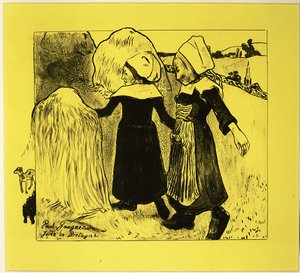 The Joys of Brittany, från Volpini Suite: Dessins lithographiques, 1889., 1889. av Paul Gauguin