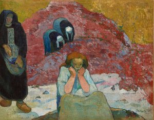 Vinskörden, mänskligt elände, 1888. av Paul Gauguin