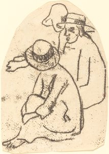 Three Tahitians Study för The Sister of Charity, 18991902. av Paul Gauguin