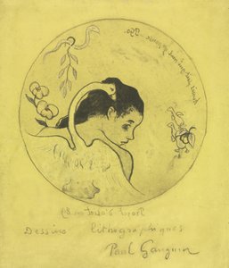 Volpini Suite: Design för en tallrik: Leda and the Swan av Paul Gauguin