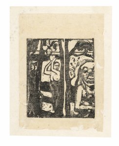 Kvinna som plockar frukt och Oviri av Paul Gauguin