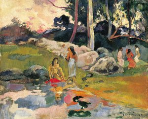 Kvinnor vid floden av Paul Gauguin