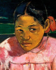"Kvinnor från Tahiti" eller "På stranden" (detaljer) av Paul Gauguin