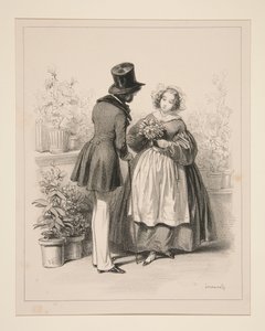 Blomsterförsäljerska av Paul Gavarni