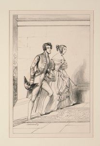 Hovdräkt 1837... av Paul Gavarni