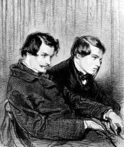 Bröderna Goncourt - Edmond de Goncourt (1822-1886) och Jules de Goncourt (1830-1870) i en låda på teatern