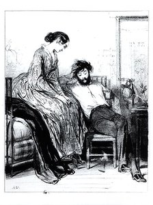 I Prison for Debt at Clichy, ca 1830-40 (litho) (s/v foto) av Paul Gavarni