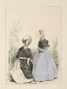 JULI 1837. Stråhattar. av Paul Gavarni