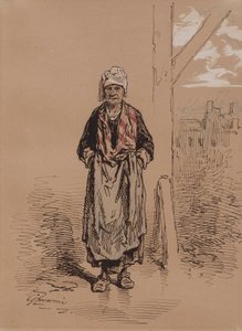 Gammal kvinna av Paul Gavarni