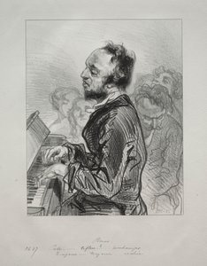 Piano, 1853. av Paul Gavarni