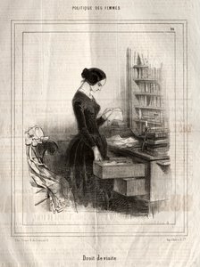 Kvinnopolitik: besöksrätt, 1843. av Paul Gavarni