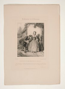 ROUSSEAU OCH MADEMOISELLE GALLEY. av Paul Gavarni