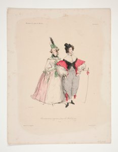 ORIGINAL TRAVESTISSEMENS (sic) för bollarna 1834. Nr. 2 och 3. av Paul Gavarni