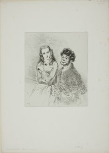 Utan titel (far och dotter) av Paul Gavarni