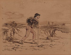 Ung man med ryggsäck av Paul Gavarni