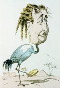Kejsarinnan Eugenie (1826-1920, född Eugenia Maria de Montijo de Guzman) Napoleon III:s hustru, här som en trana, karikatyr av Paul Hadol aka White från "La menagerie imperiale"