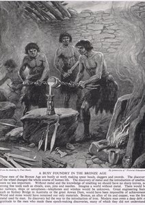 A Busy Foundry in the Bronze Age, illustration från 