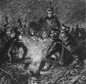 Både fransmän och allierade bivackade i lera och vatten, 1902 av Paul Hardy