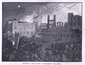 Bränning av parlamentshusen 1834 av Paul Hardy