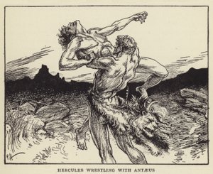 Hercules brottas med Antaeus av Paul Hardy