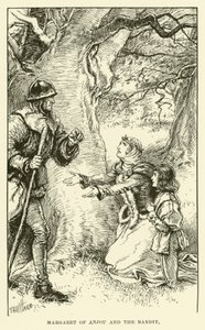 Margareta av Anjou och banditen (gravyr) av Paul Hardy
