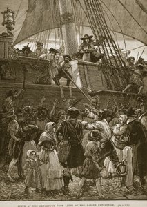 Scen vid Darien-expeditionens avgång från Leith, illustration från "Cassell