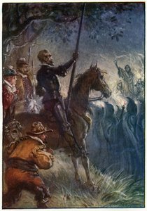 Då reste sig figuren i klänningen, illustration från "The Adventures of Don Quixote", utgiven av G. Bell und Sons, Ltd., 1911.