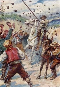 De kastade stenar över Don Quijote. av Paul Hardy