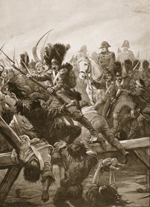När kvarlevan av gardet sågs röja en väg för kejsaren, var det en rusning, illustration från "Battles of the Nineteenth Century" av Archibald Forbes, G.A. Henty och major Arthur Griffith