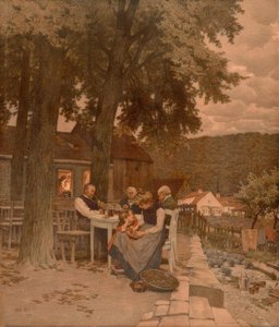 Familjen i trädgården