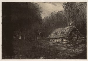 Stuga i skogen av Paul Huet