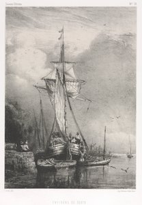 Souvenirs d Artistes No. 78: Six Marines: Surroundings of Rouen, 1832. av Paul Huet