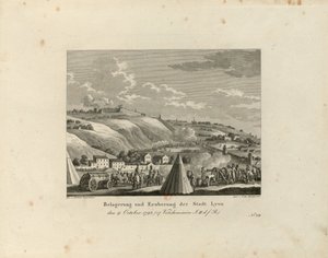 Belägring och intagande av staden Lyon: 9 oktober 1793, 1816-1818. av Paul Jacob Laminit