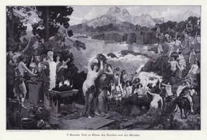 Fest till ära av Bacchus och Ariadne (gravyr) av Paul Jean Gervais