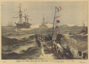Attack på ett flaggskepp av Torpedo Boats av Paul Jobert